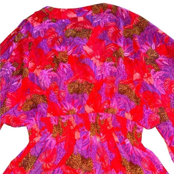 Moda International Womens Floral Animal Print Cover Up Dress Size Medium - Picture 8 of 9